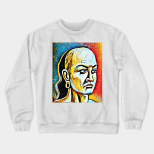 Chanakya Abstract Portrait | Chanakya Artwork 2 Crewneck Sweatshirt